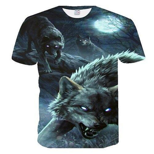 T-Shirt Loup Gris Sauvage